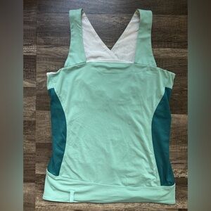 Salomon Tank Top Womens M Medium Aruba Teal Whisker Mesh Panel Athletic Shirt